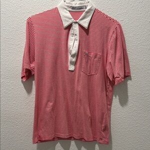 Criquet Red and White Striped Polo Shirt